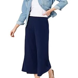 Susan Graver Wide Flood Pull-on Black Pants Size Large